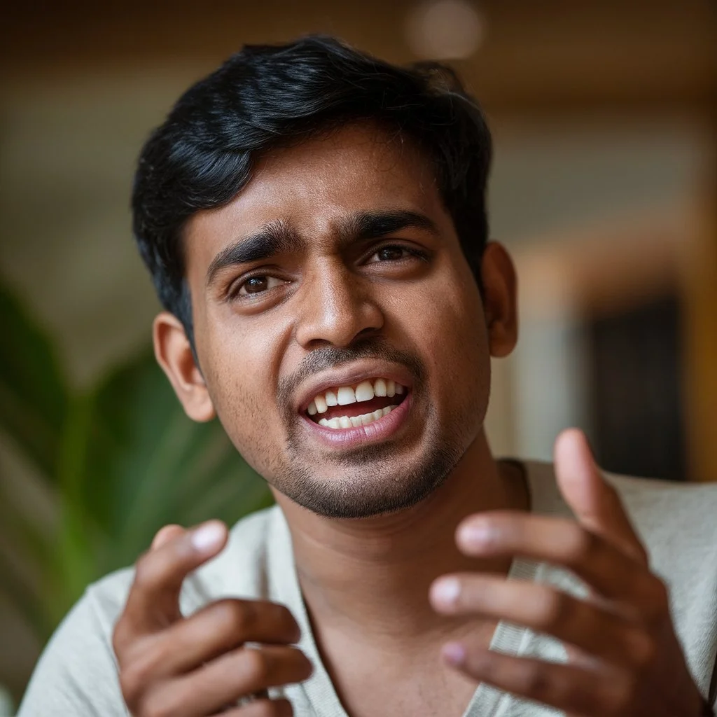 Speech problems due to teeth alignment causing difficulty in clear pronunciation and daily communication