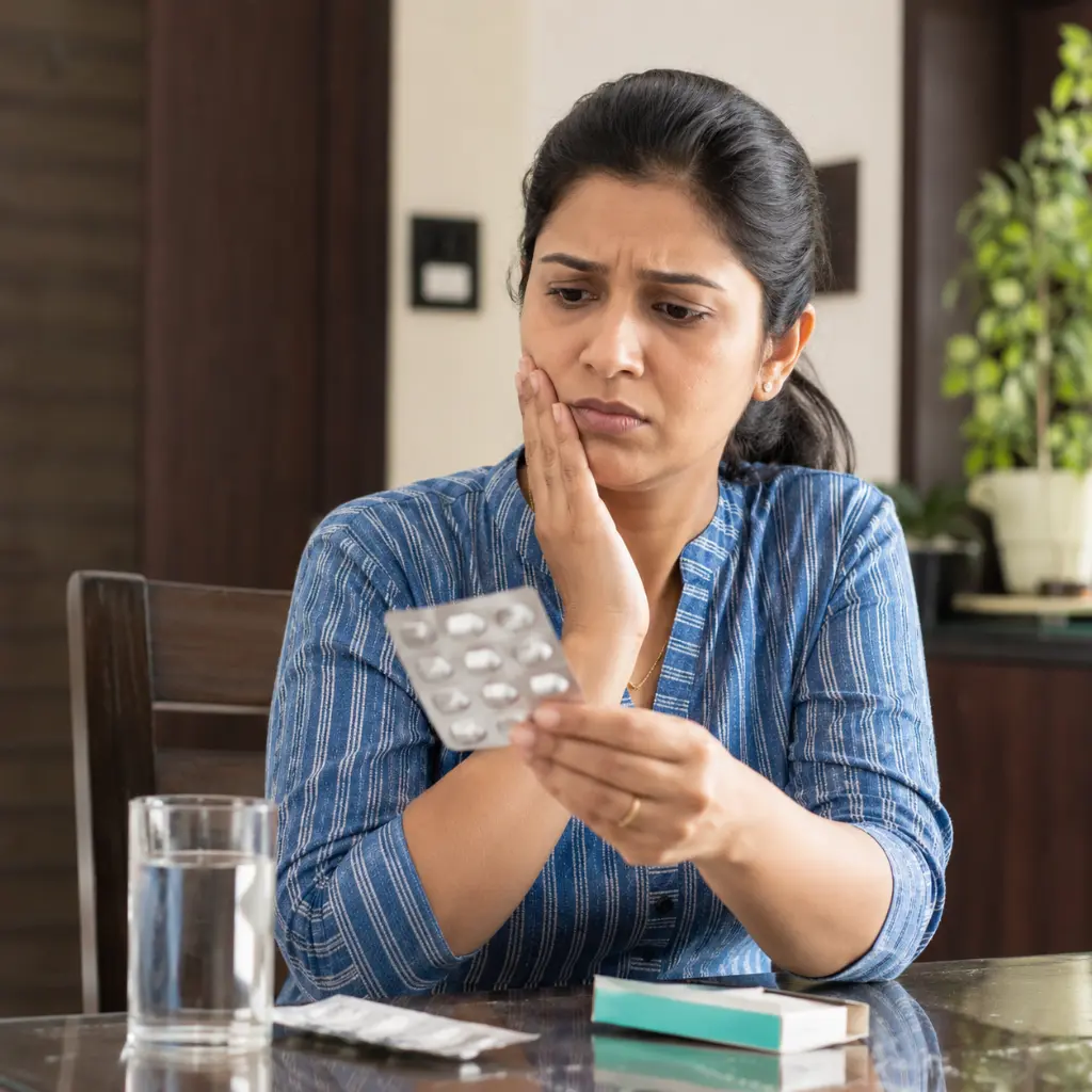 Indian woman receiving root canal treatment with advanced dental equipment